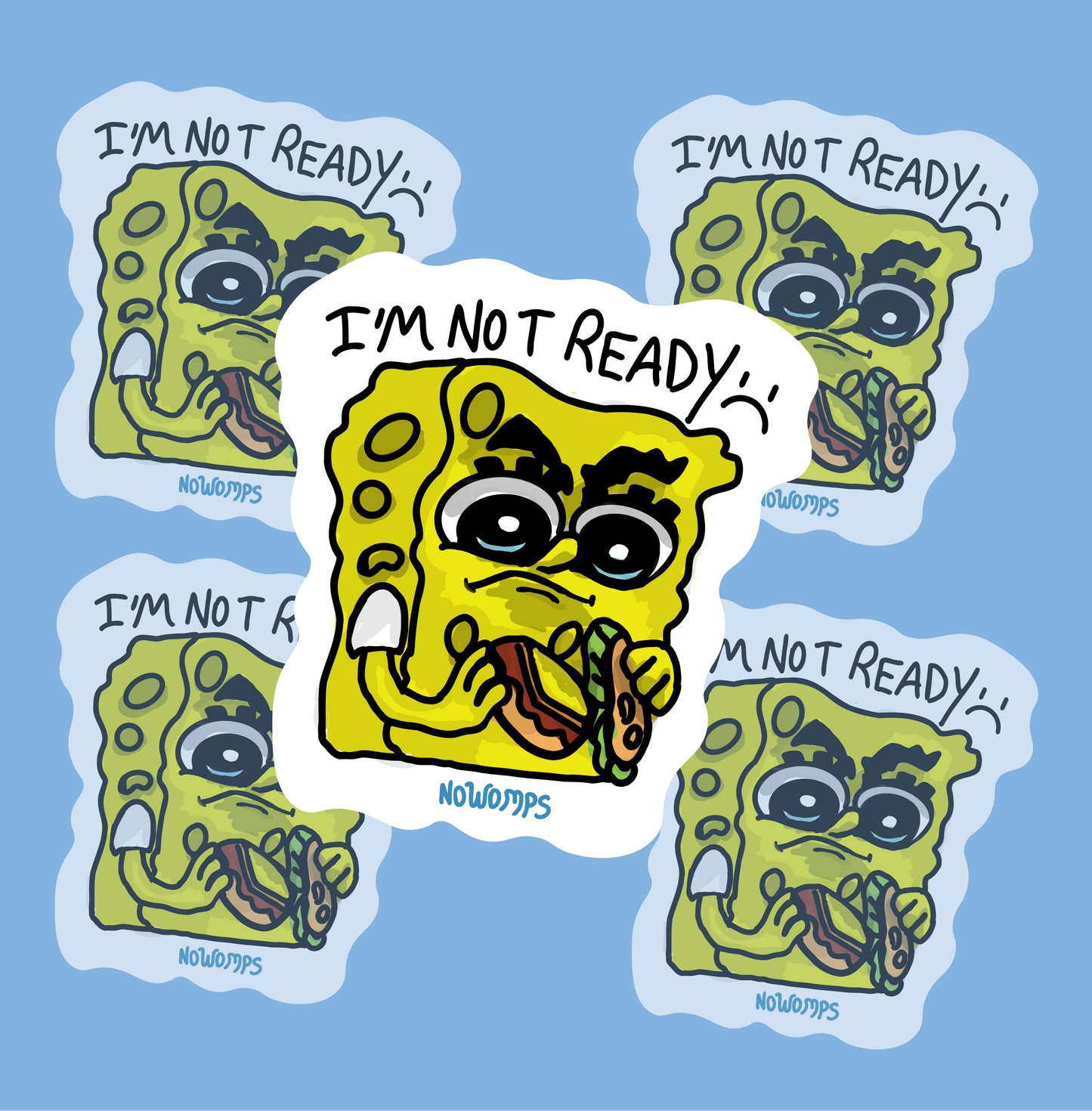 Tired Sponge Bob Sticker
